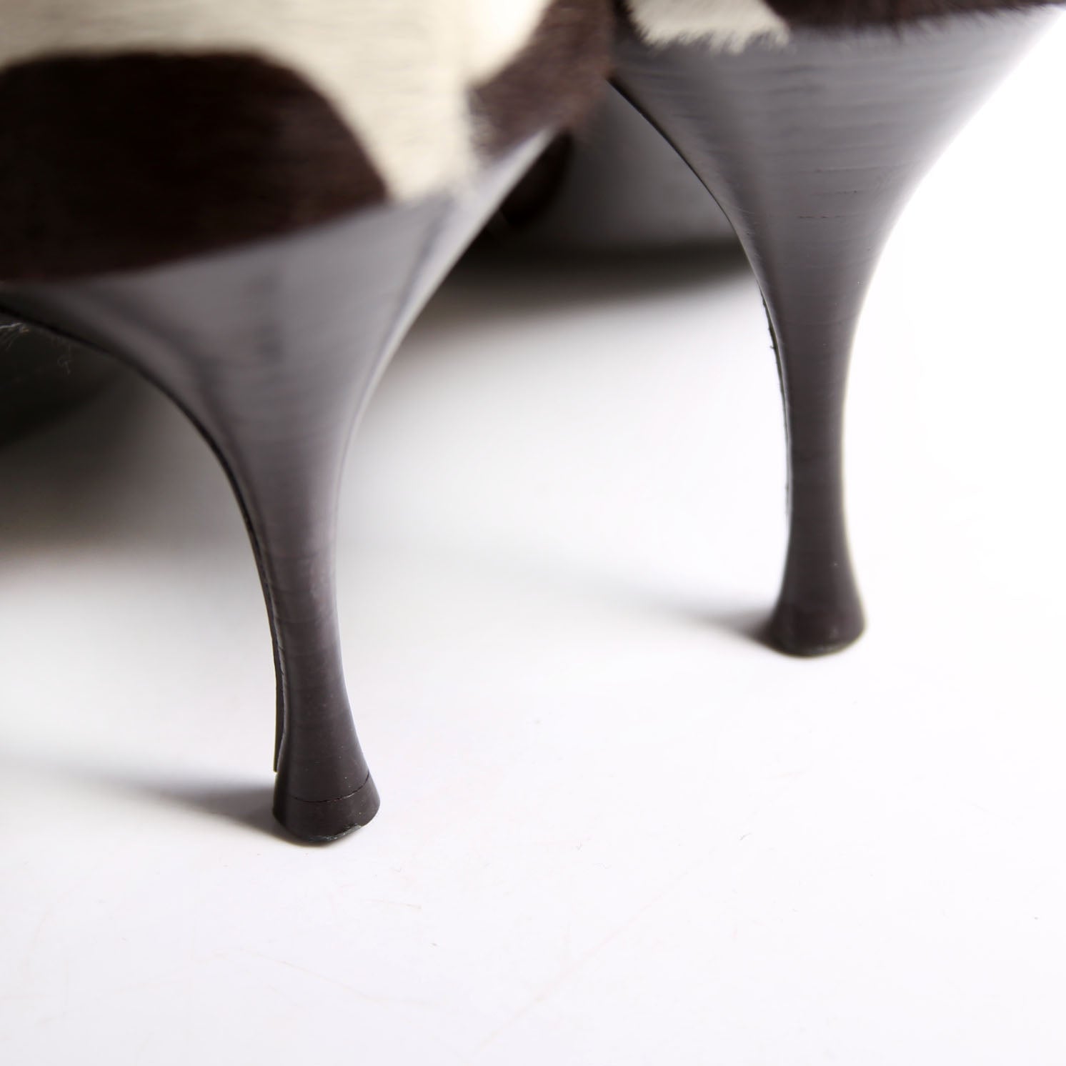 Pony Hair Round Toe Pumps Size 37.5