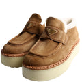 Suede Shearling Cinnamon Loafers Size 38 Brown