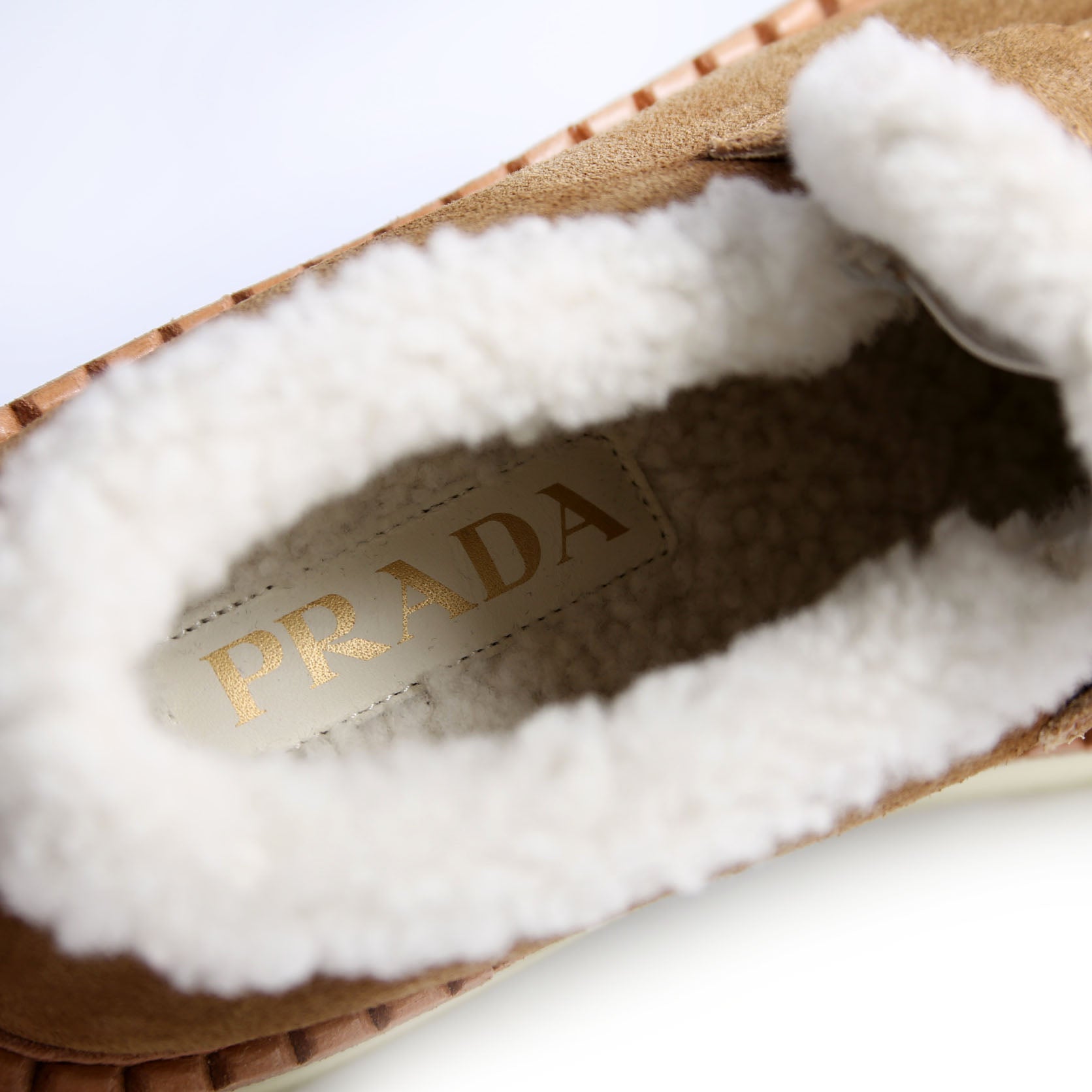 Suede Shearling Cinnamon Loafers Size 38 Brown