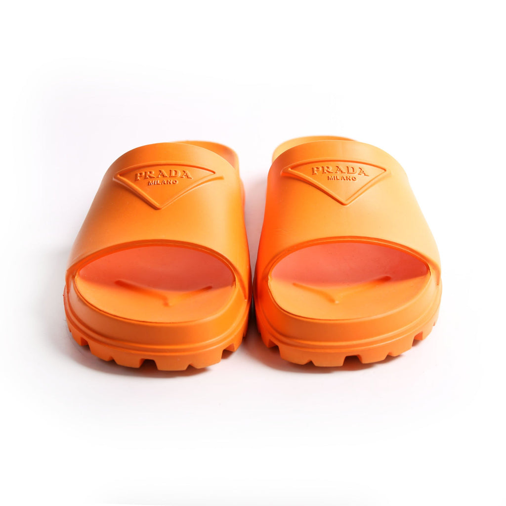 Logo Rubber Slides Size 39 Orange