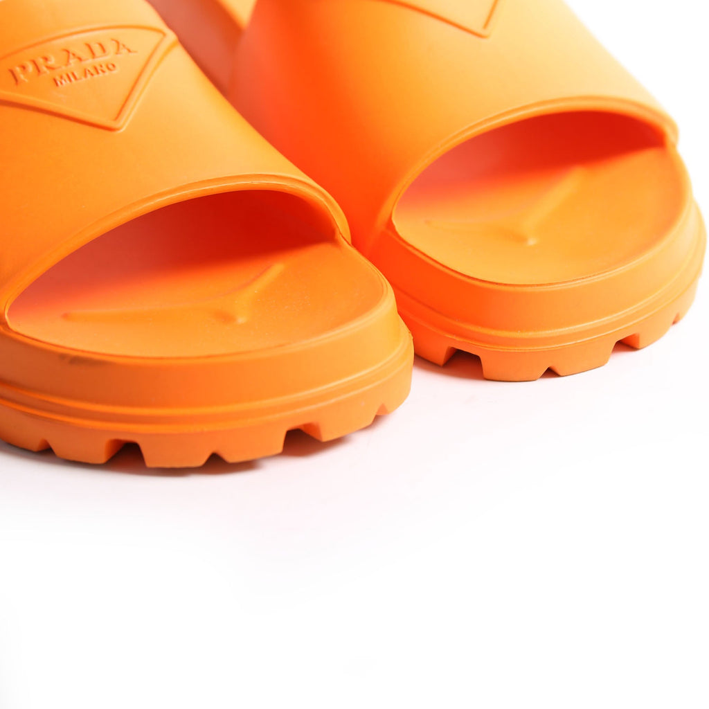 Logo Rubber Slides Size 39 Orange