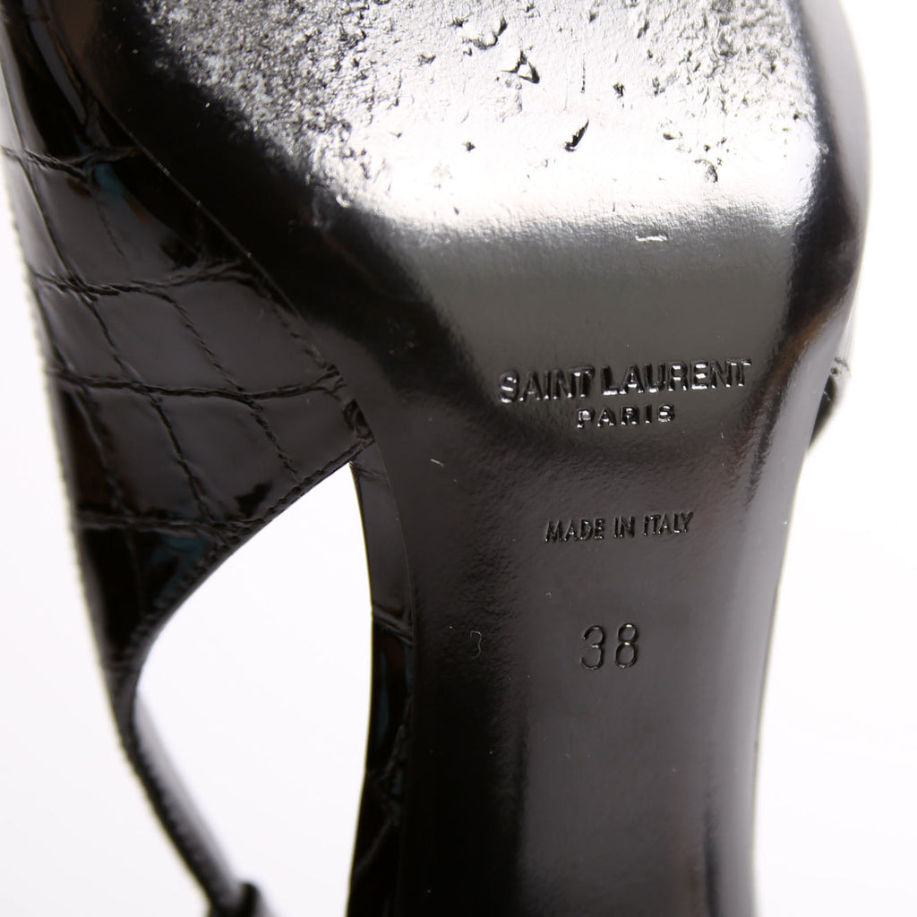 Vendome Crocodile Embossed Pointed Toe Slingback Kitten Heels Size 38