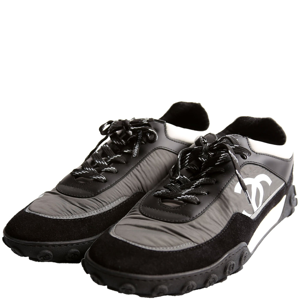 CC Suede/Nylon Low Top Sneakers Size 40.5 Black/White/Gray