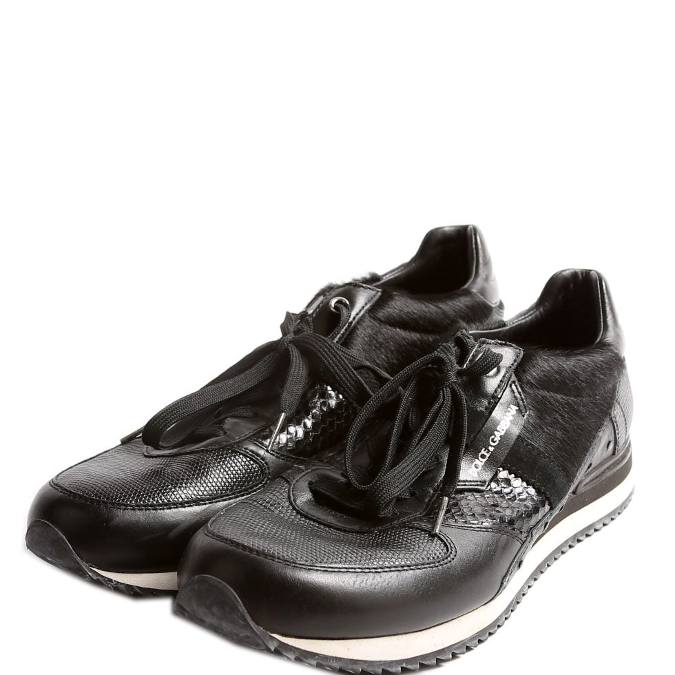 Multi-Pattern Sneakers Men's Size 10 Black