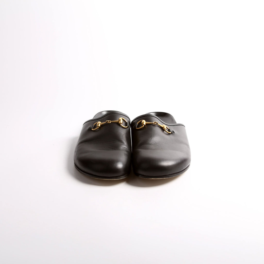 Gucci Horsebit River Mules Men's Size 9 Black/Gold