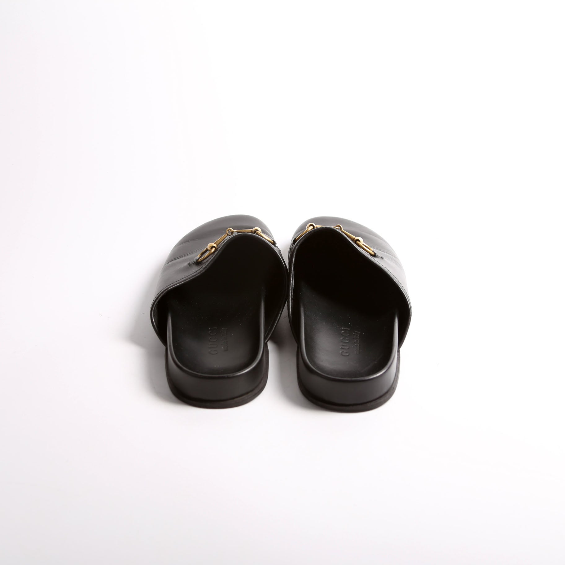 Gucci Horsebit River Mules Men's Size 9 Black/Gold