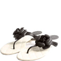 Camellia Flower Rubber Flip Flops Size 42 White/Black