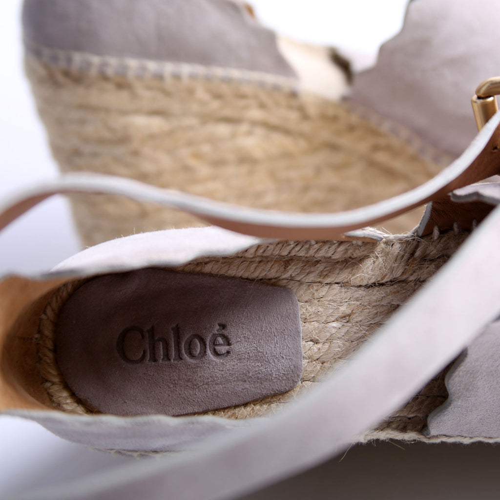 Lauren Scalloped Espadrille Wedges Size 39