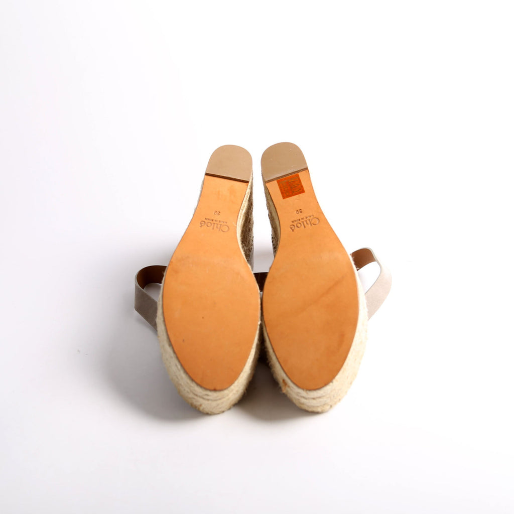 Lauren Scalloped Espadrille Wedges Size 39
