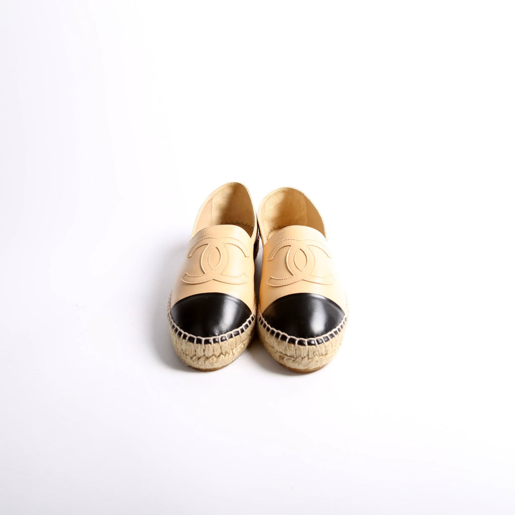CC Espadrilles Size 38 Beige/Black