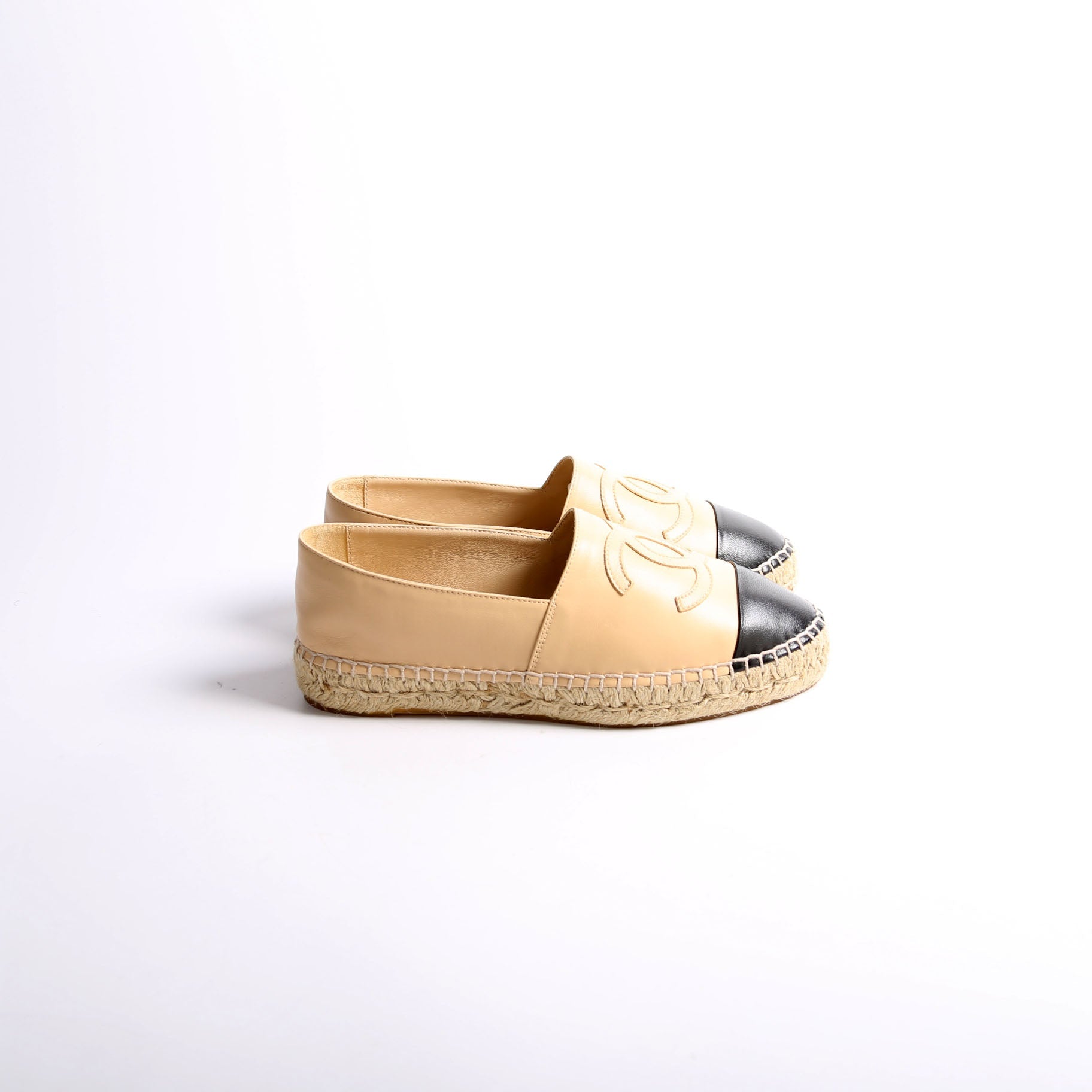 CC Espadrilles Size 38 Beige/Black