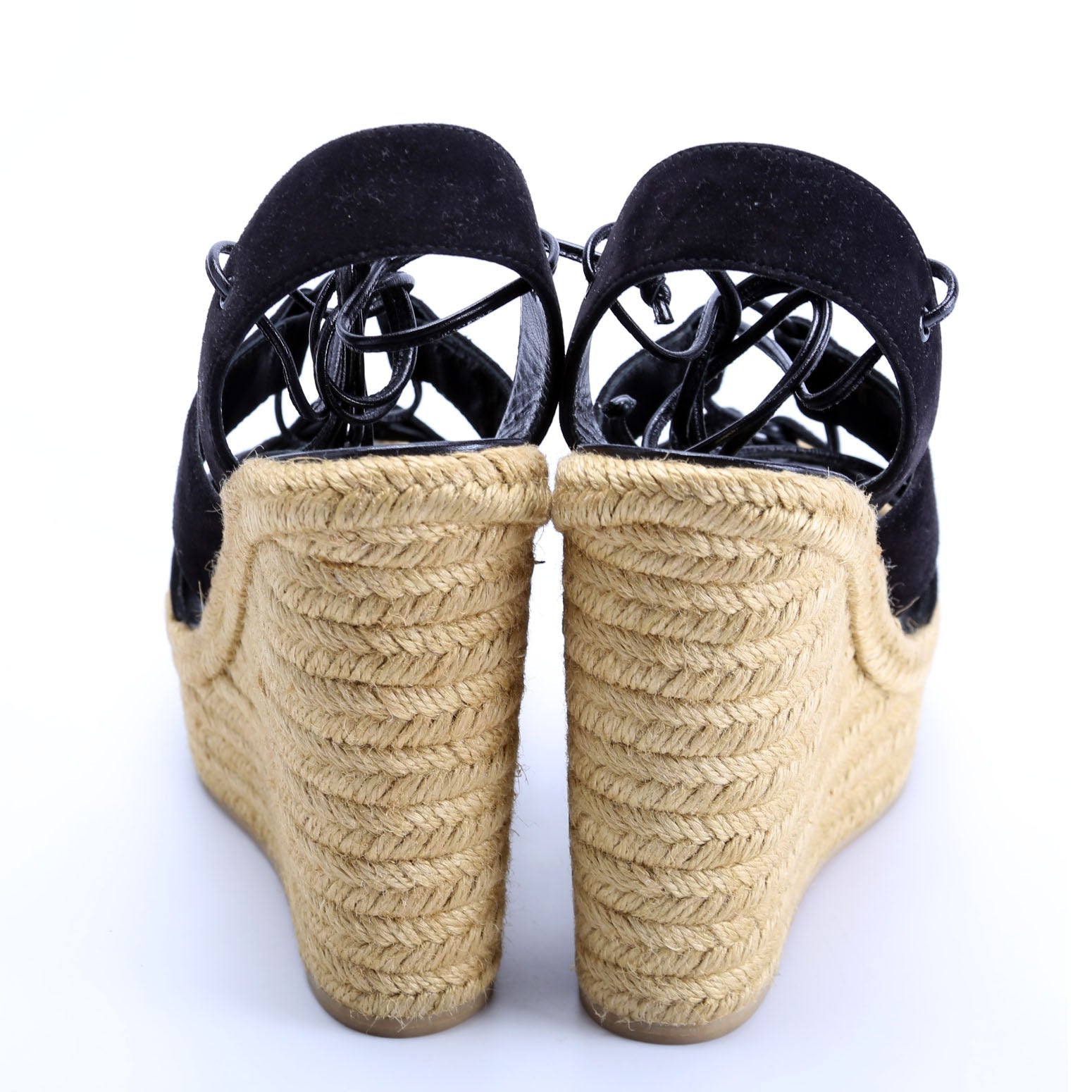 Suede Lace Up Espadrille Wedges Size 38