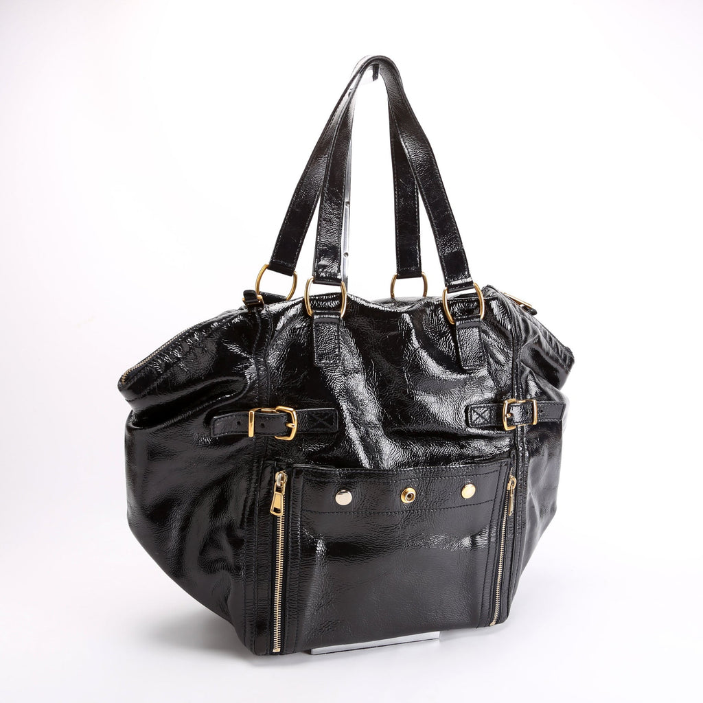Patent Leather Rive Gauche Downtown Shoulder Bag Navy