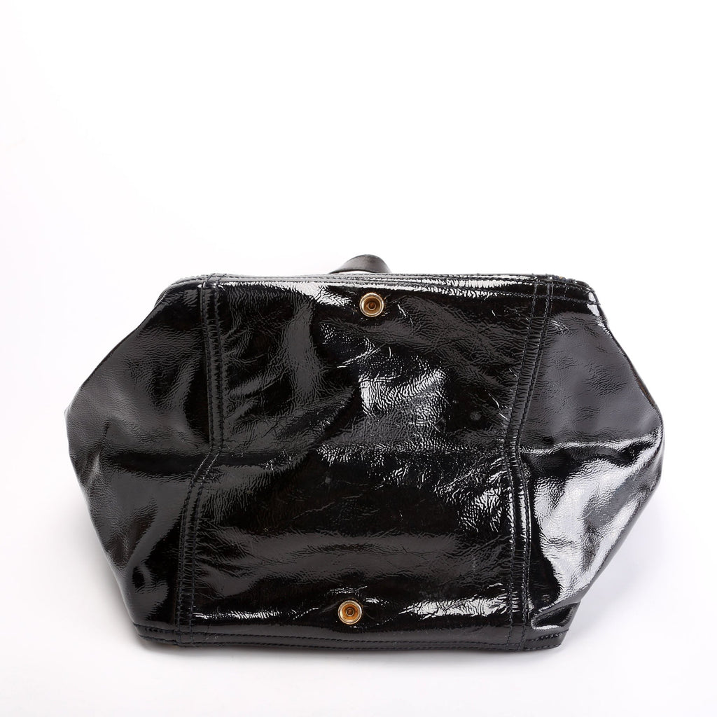 Patent Leather Rive Gauche Downtown Shoulder Bag Navy