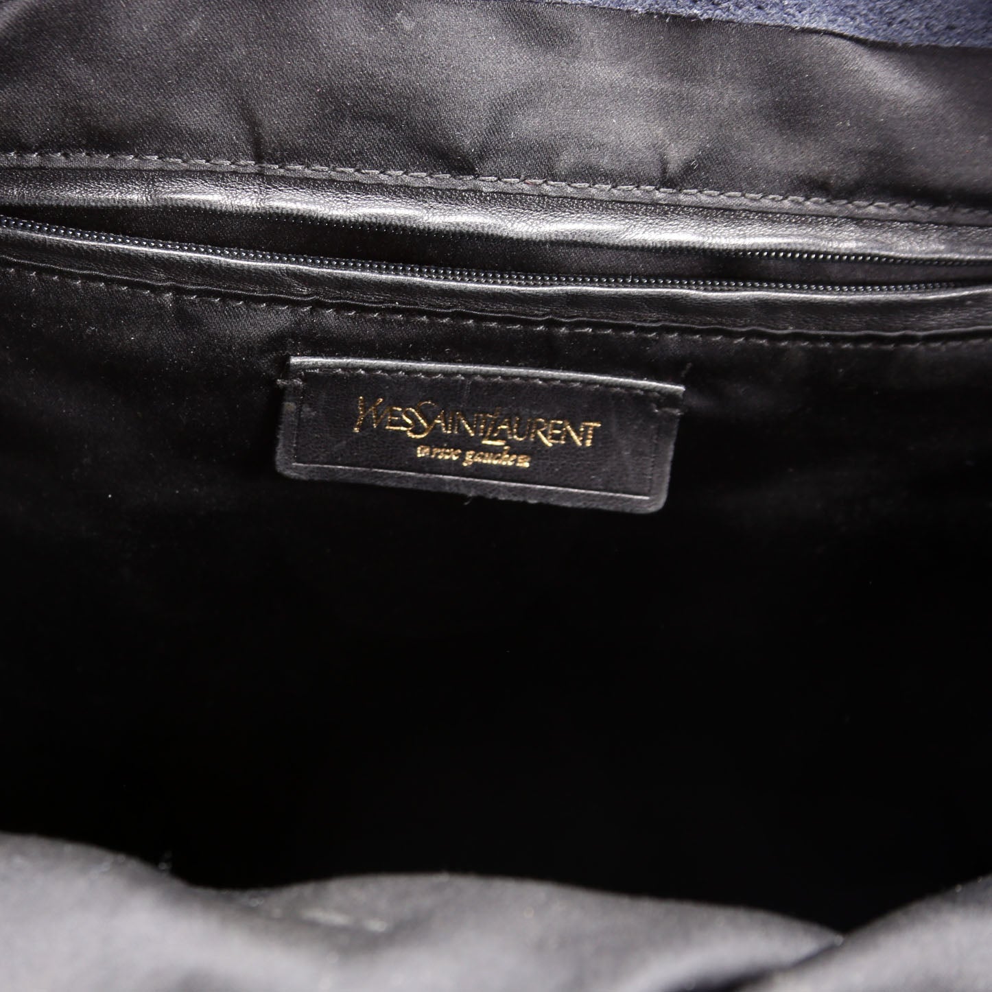 Patent Leather Rive Gauche Downtown Shoulder Bag Navy