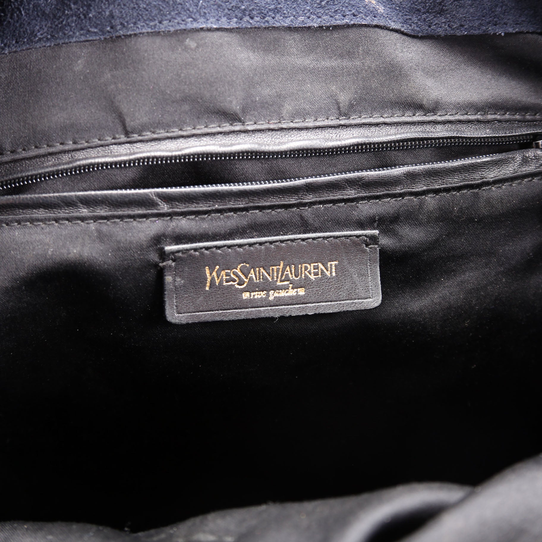 Patent Leather Rive Gauche Downtown Shoulder Bag Navy