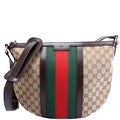 257082 GG Canvas Web Half Moon Hobo