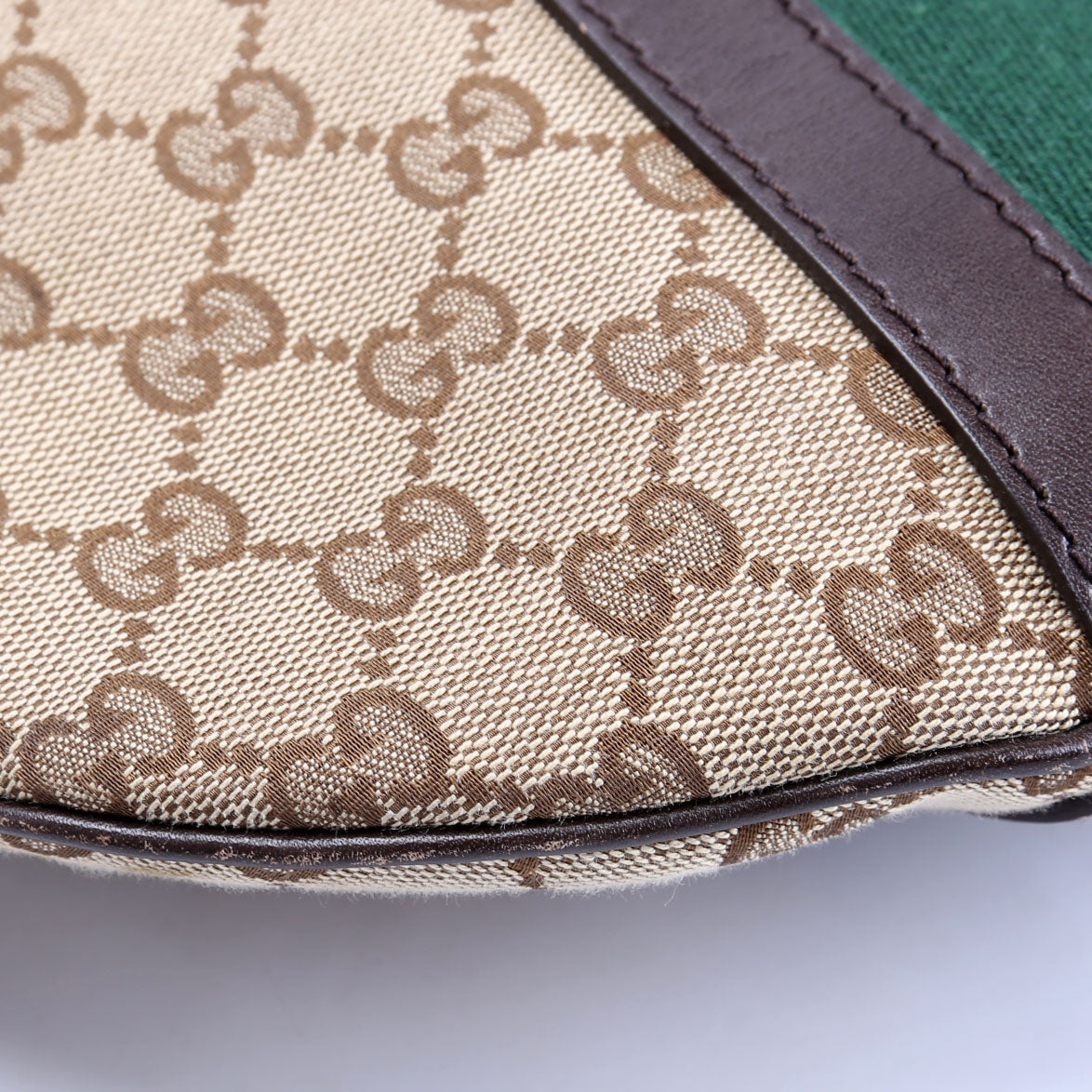 257082 GG Canvas Web Half Moon Hobo