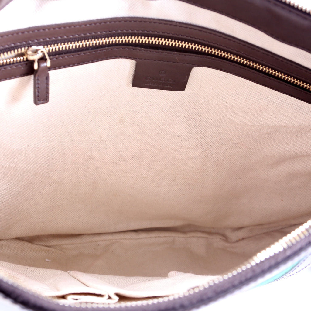 257082 GG Canvas Web Half Moon Hobo
