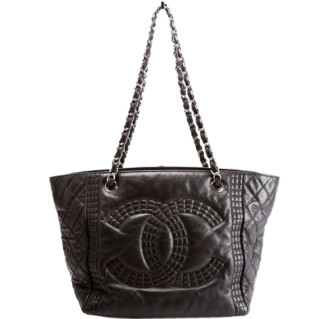 Coco Bangle Calfskin Tote Black
