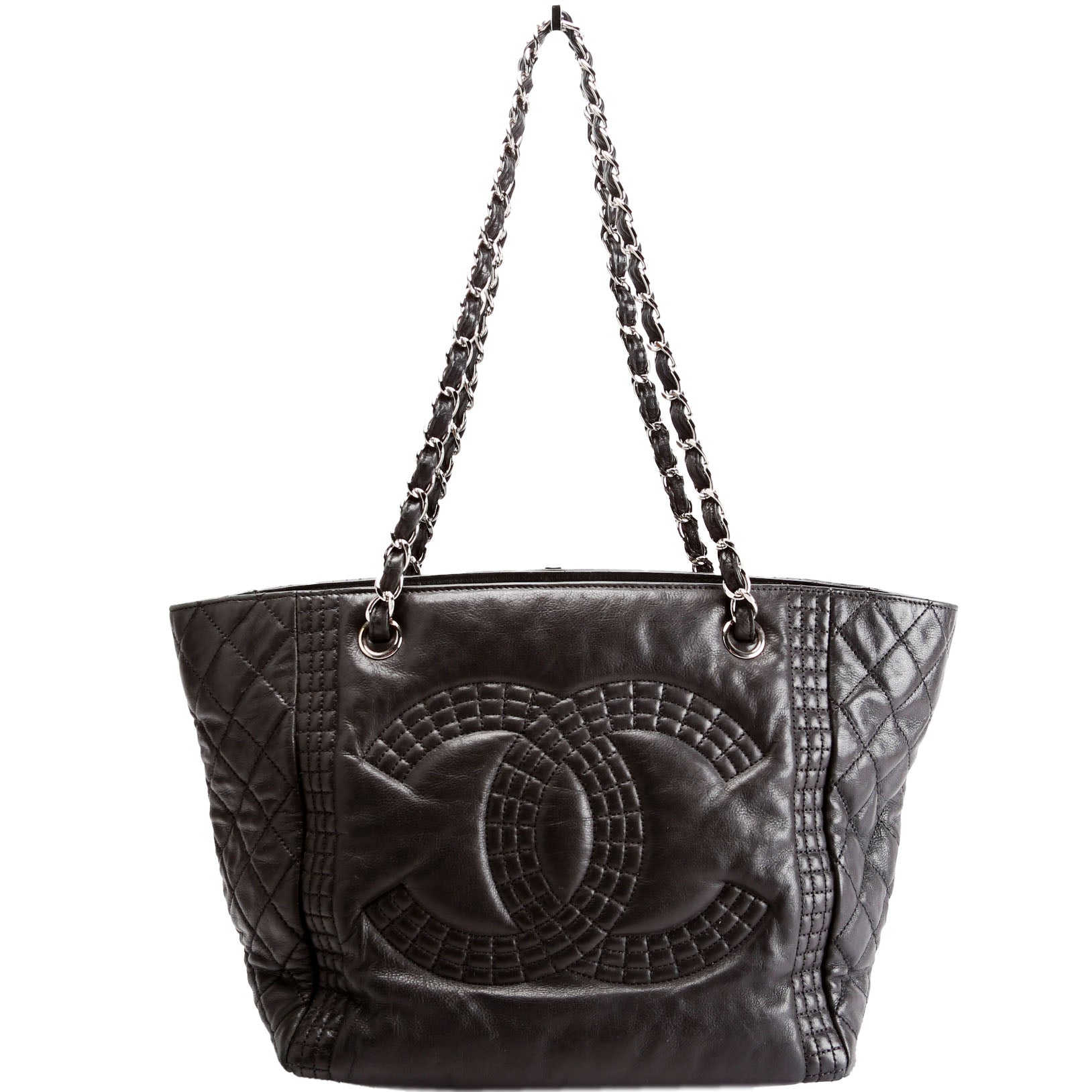 Coco Bangle Calfskin Tote Black