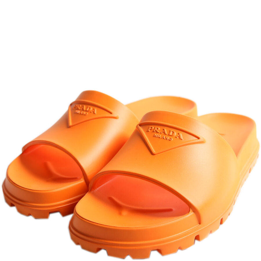Logo Rubber Slides Size 39 Orange