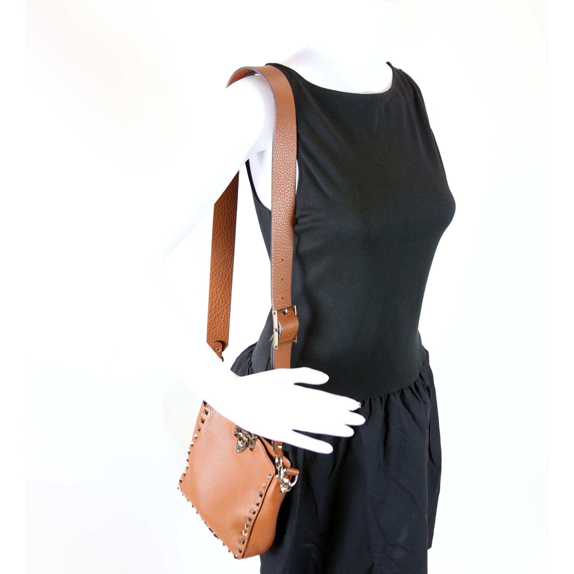 Rockstud Mini Hobo Messenge Brown/Gold