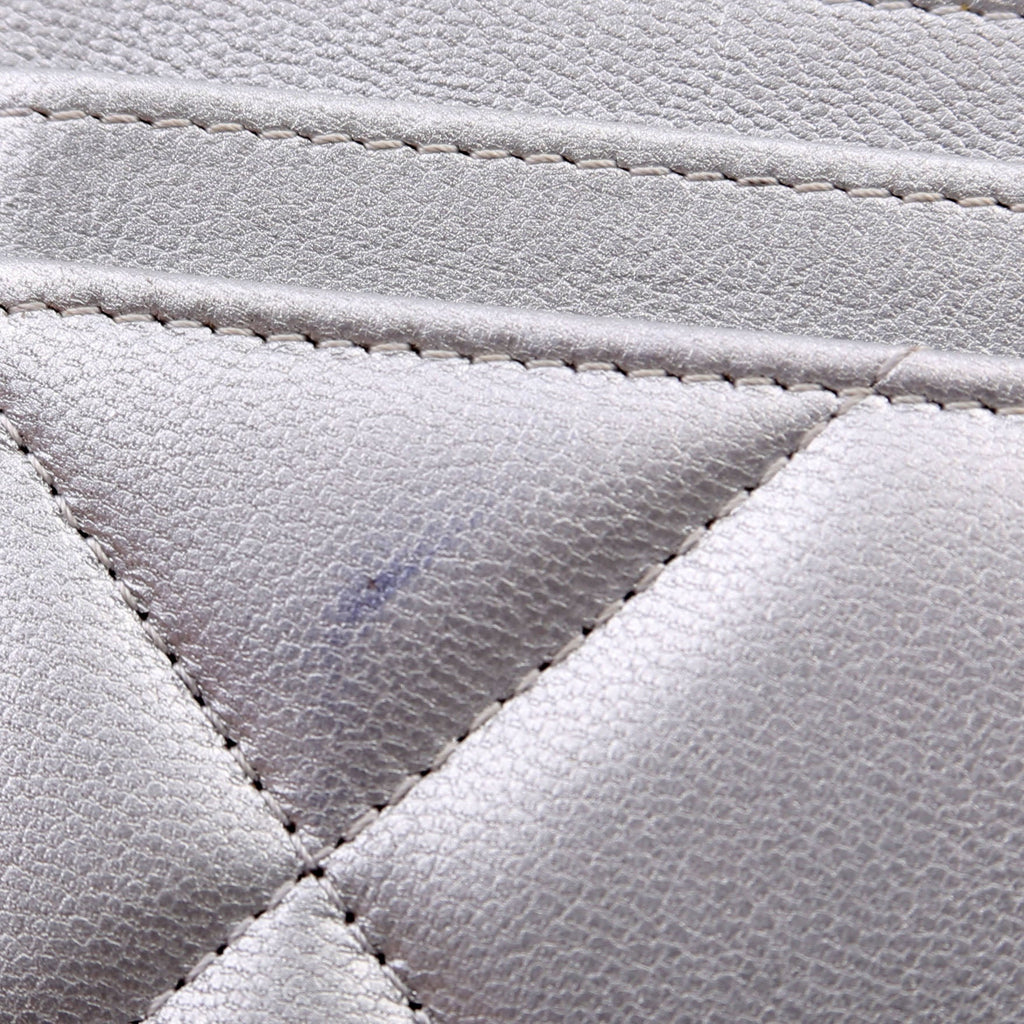 Quilted Lambskin 19 Card Holder Silver
