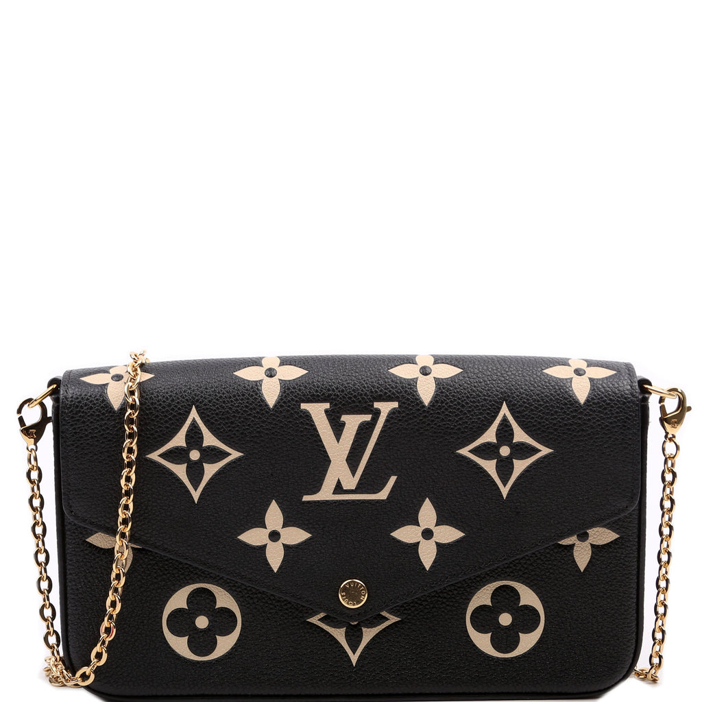 Pochette Felicie Bicolor Empreinte Black/Beige