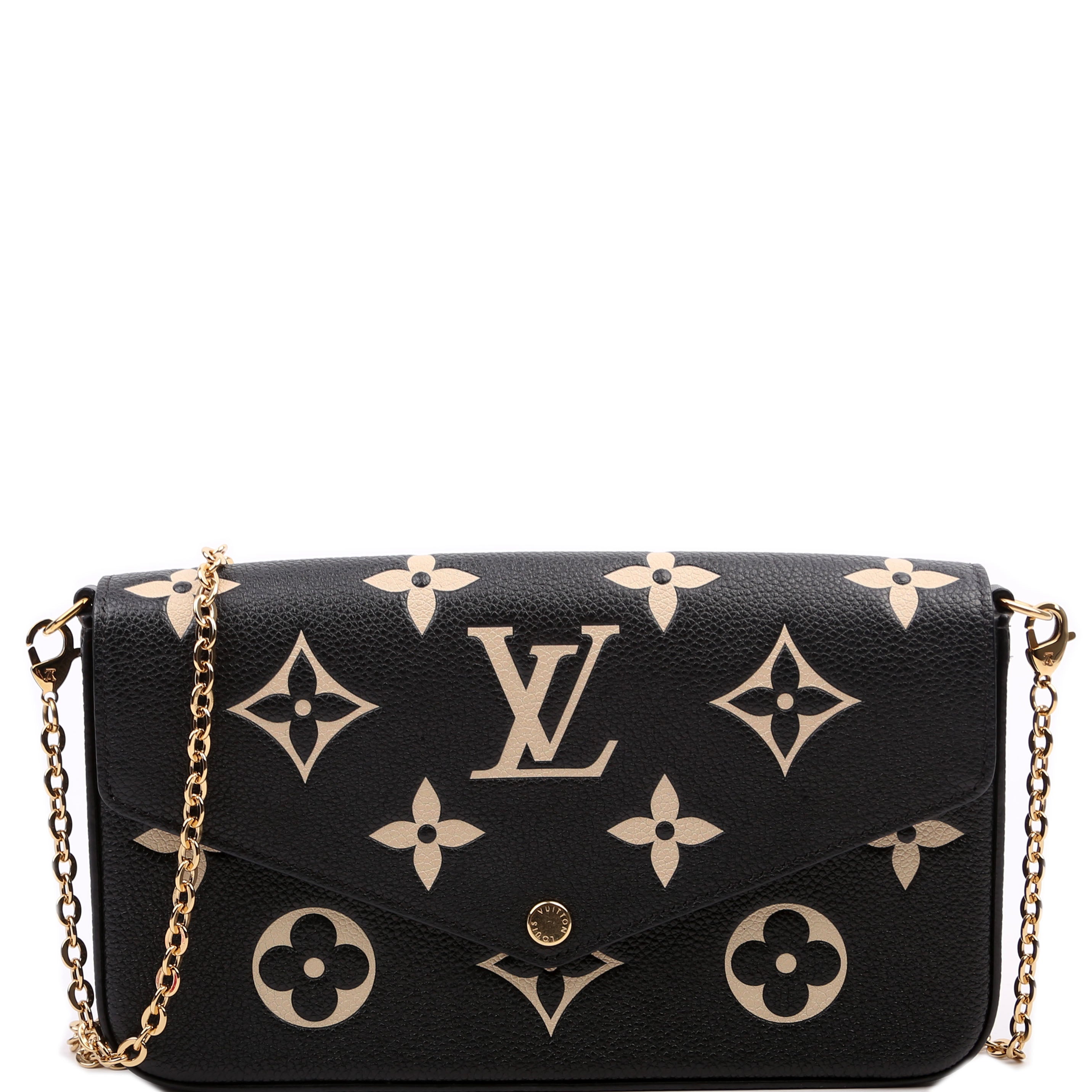 Pochette Felicie Bicolor Empreinte Black/Beige