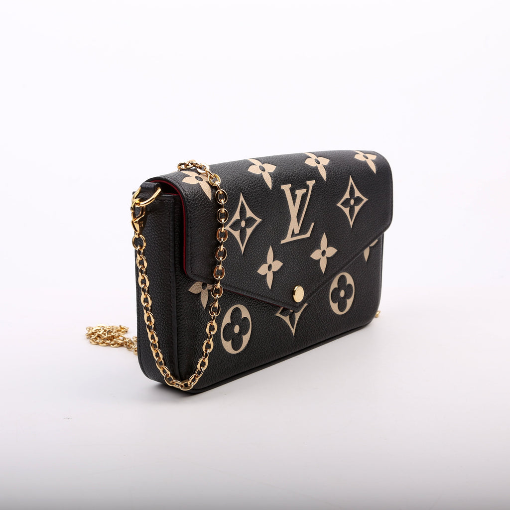 Pochette Felicie Bicolor Empreinte Black/Beige