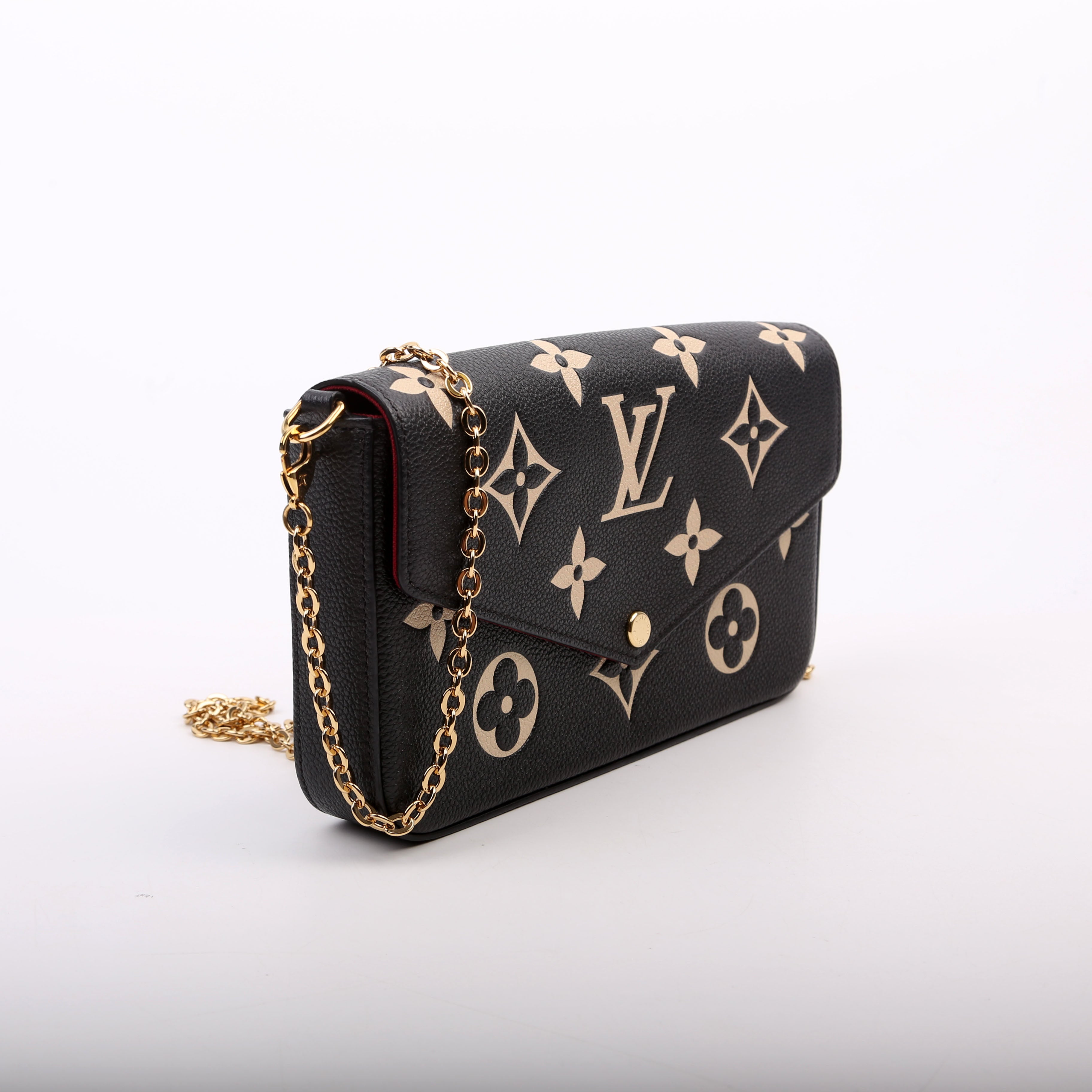 Pochette Felicie Bicolor Empreinte Black/Beige