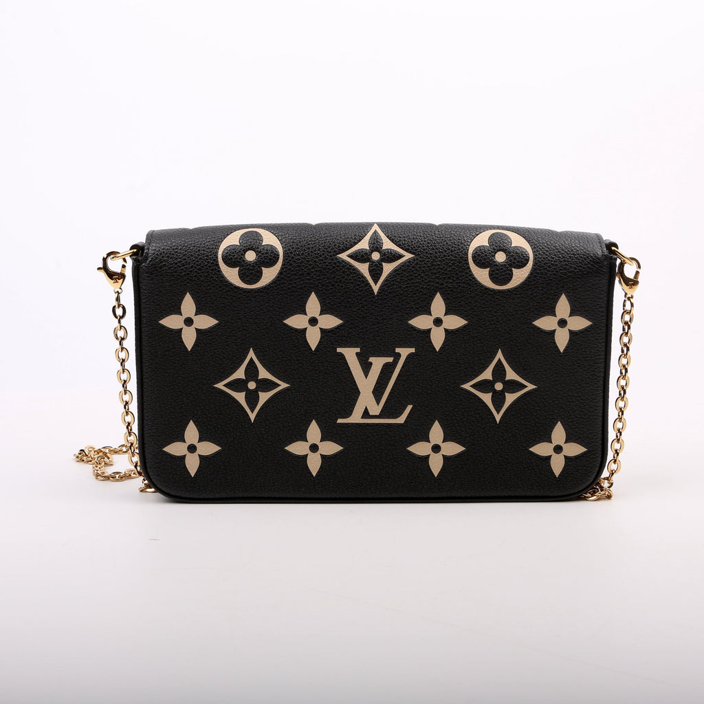 Pochette Felicie Bicolor Empreinte Black/Beige