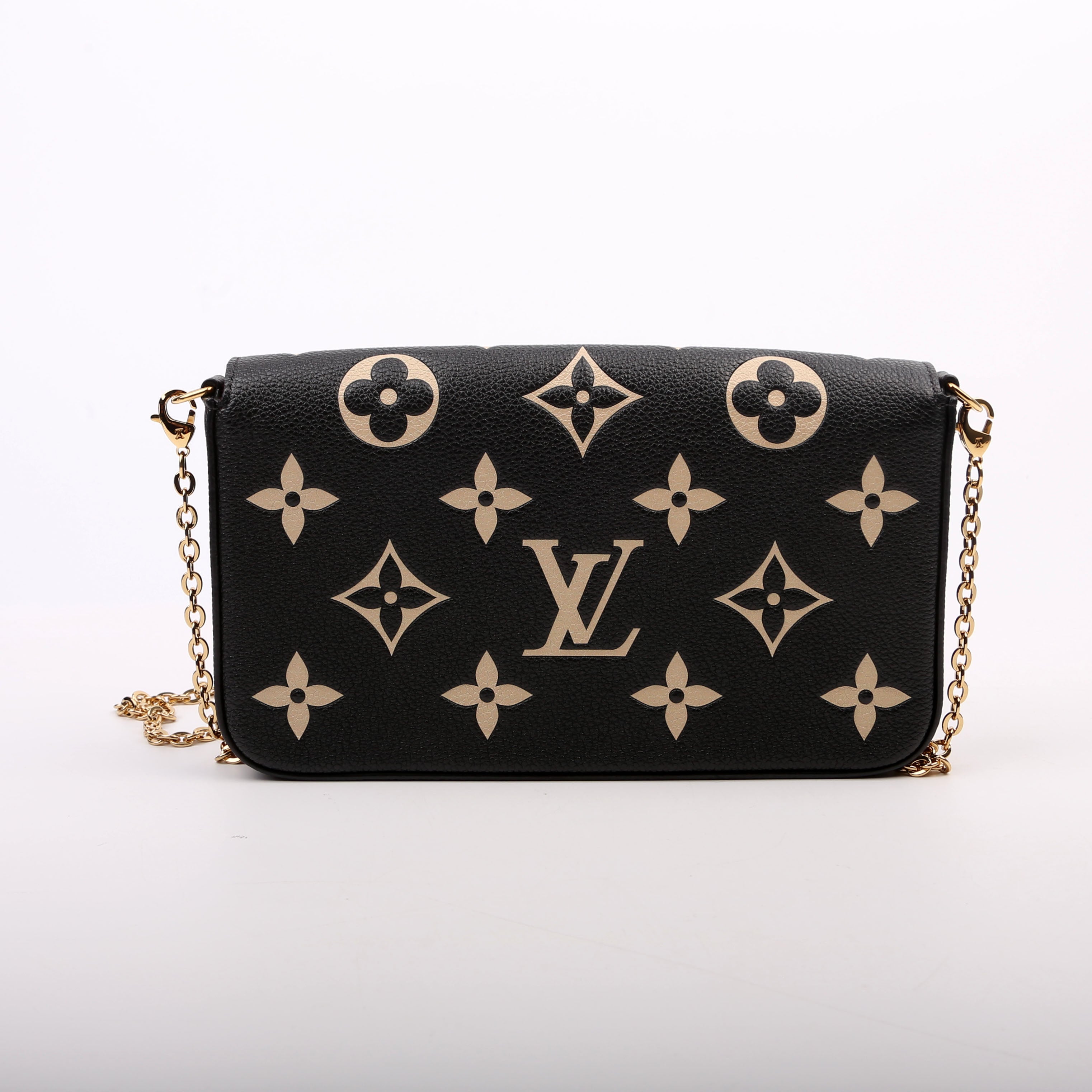 Pochette Felicie Bicolor Empreinte Black/Beige