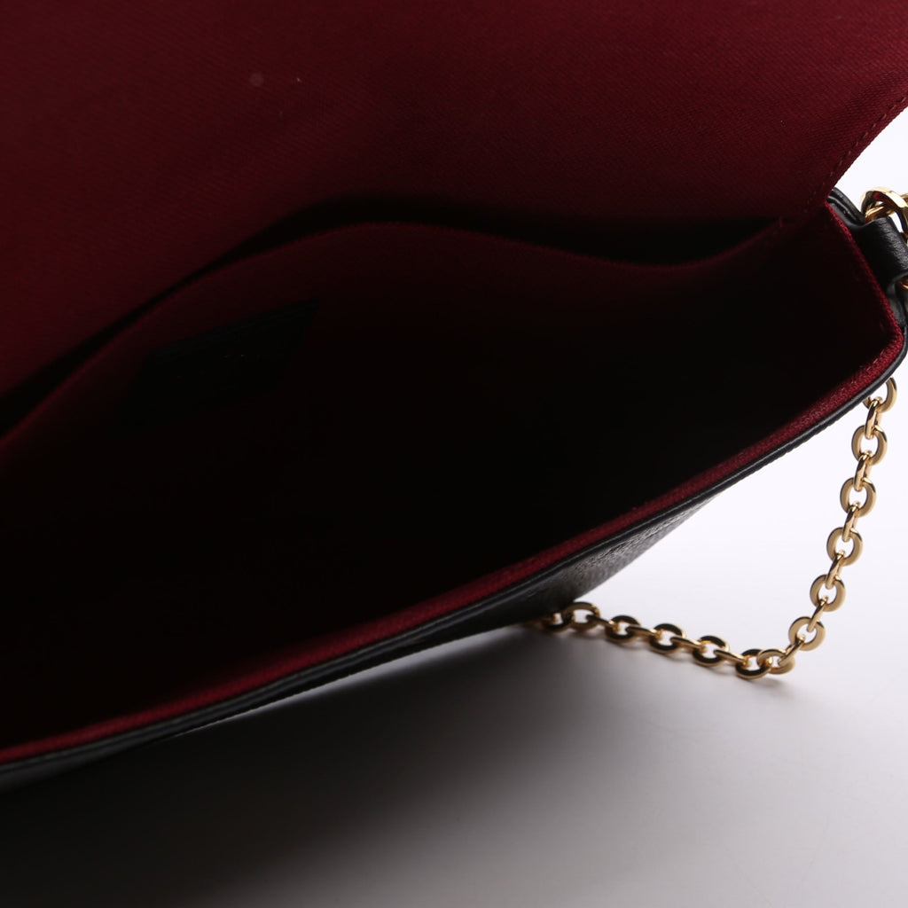 Pochette Felicie Bicolor Empreinte Black/Beige