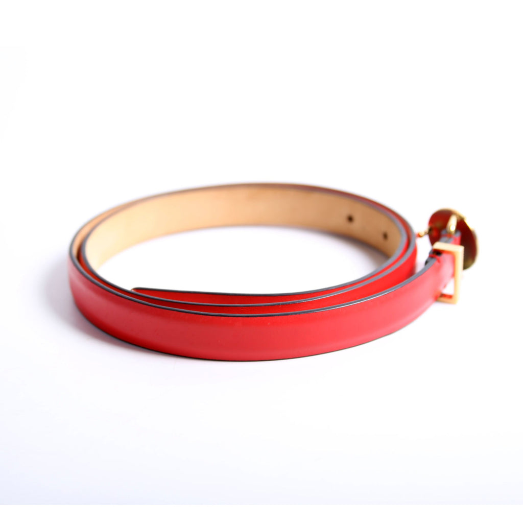 1004794 Medallion Medusa Leather 20MM Belt Size 90/36 Red/Gold