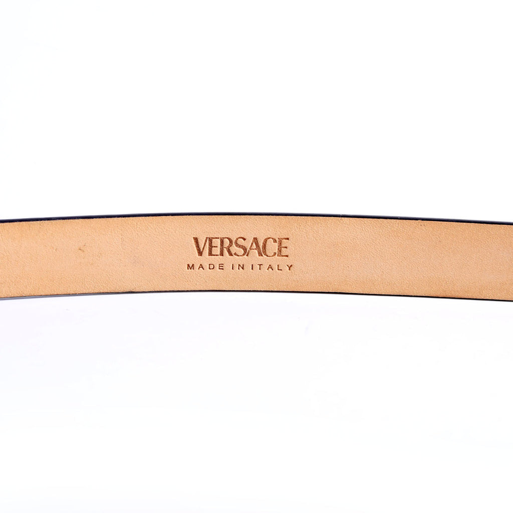 1004794 Medallion Medusa Leather 20MM Belt Size 90/36 Red/Gold