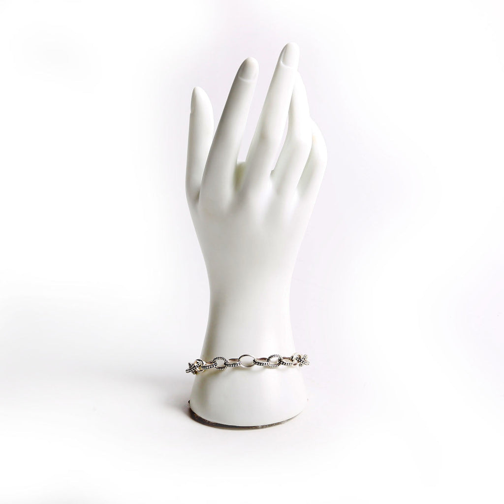 Signature Caviar Bead Link 8MM Bracelet 925