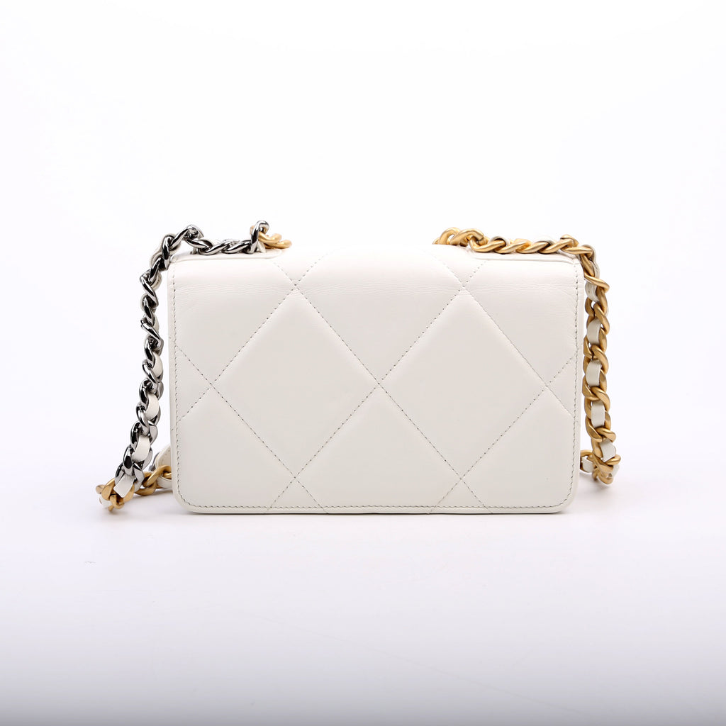 Chanel 19 WOC Quilted Lambskin 30M White