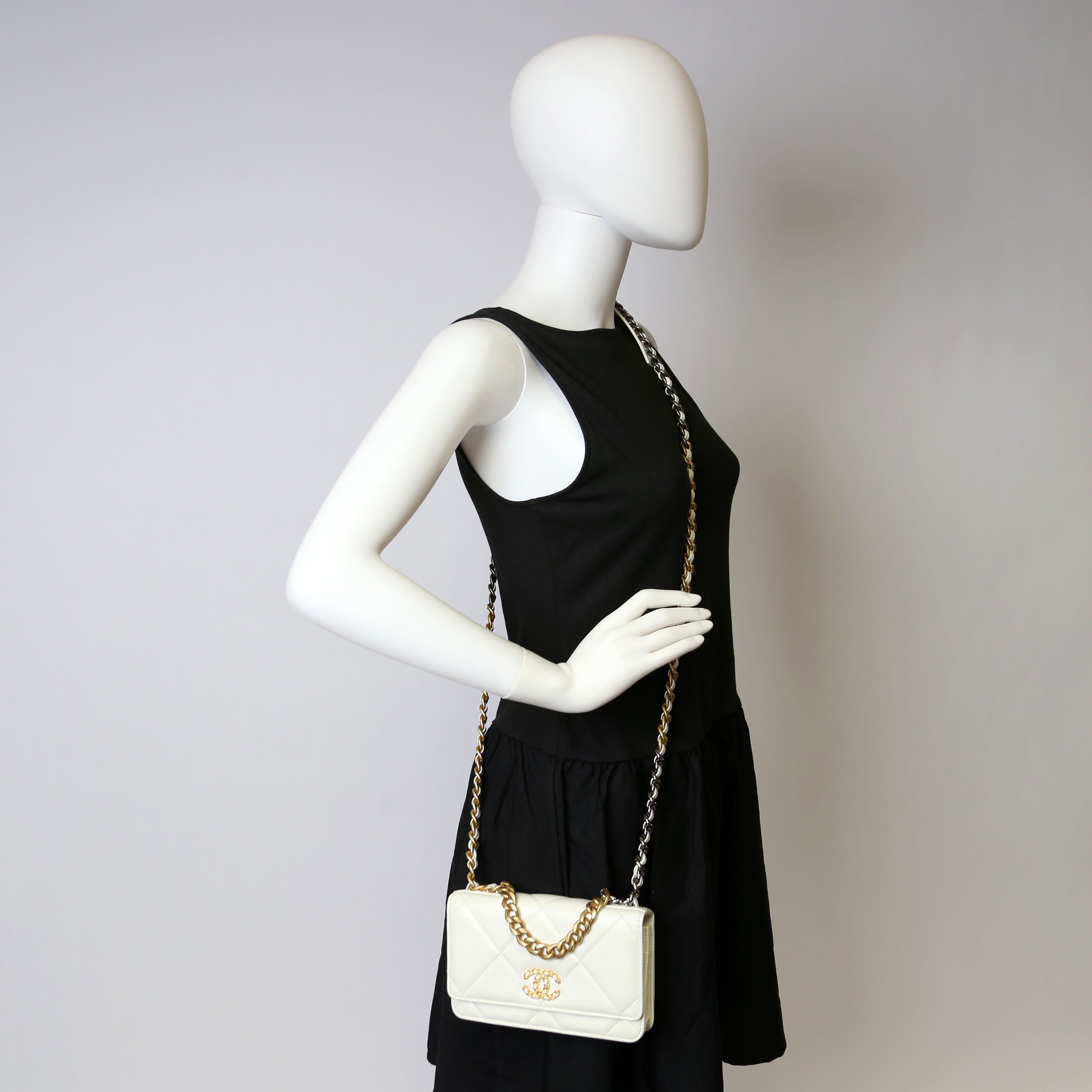 Chanel 19 WOC Quilted Lambskin 30M White