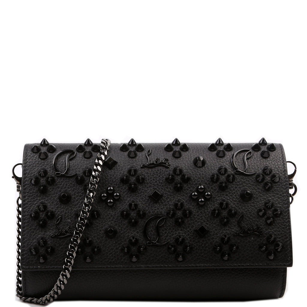 Paloma Loubinthesky Chain Clutch Leather Black
