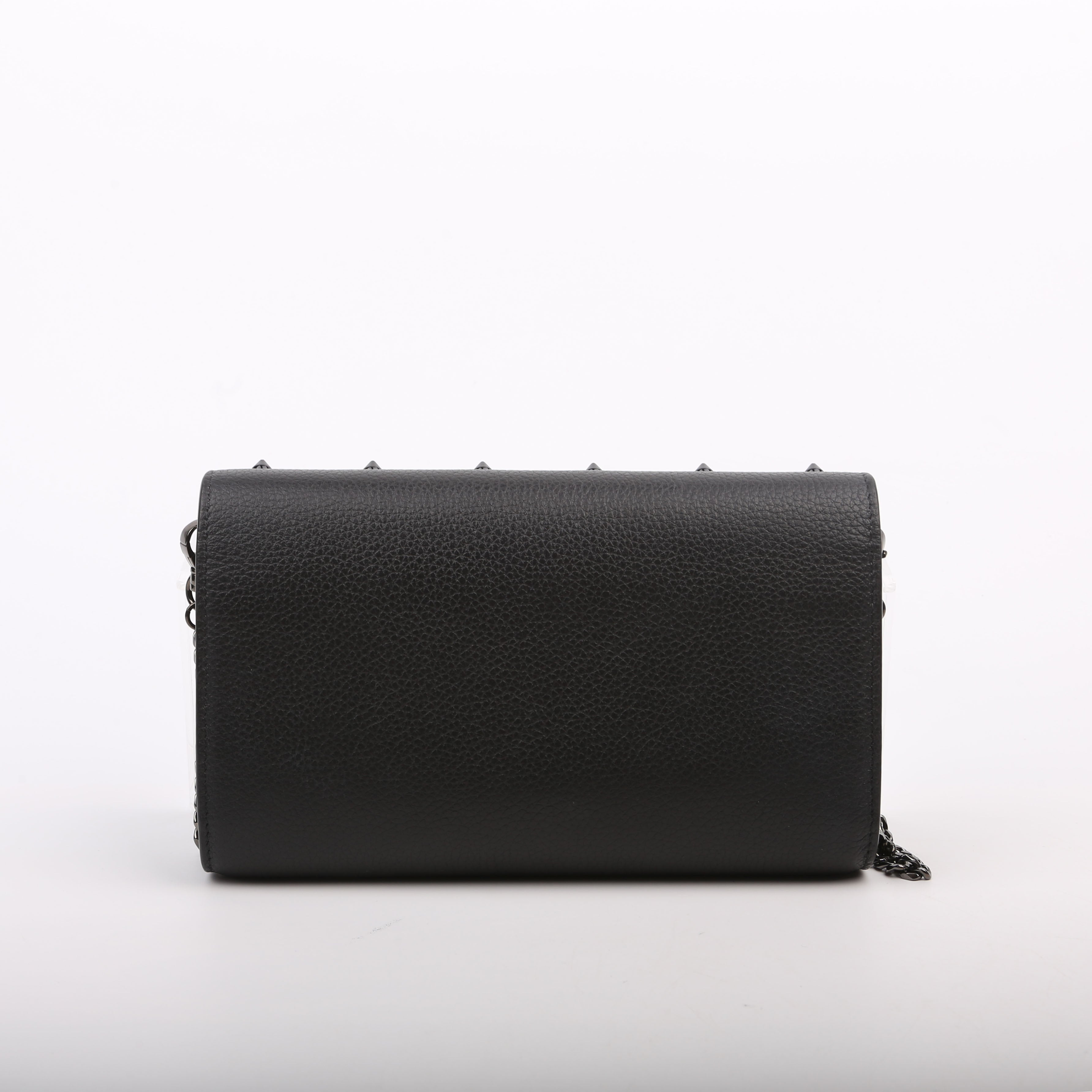 Paloma Loubinthesky Chain Clutch Leather Black