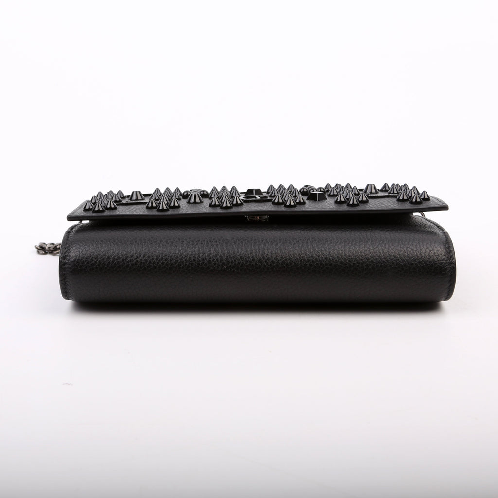 Paloma Loubinthesky Chain Clutch Leather Black