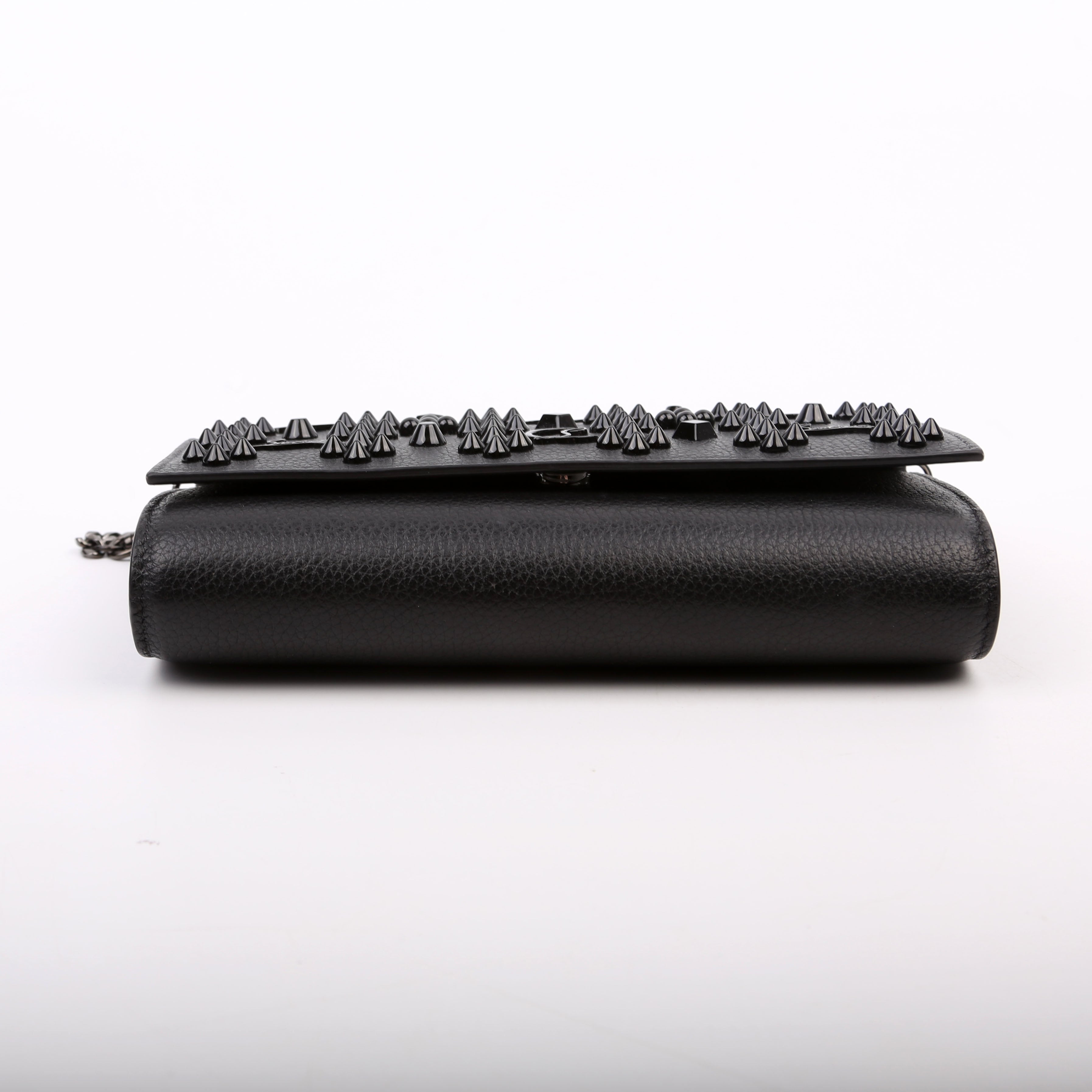 Paloma Loubinthesky Chain Clutch Leather Black