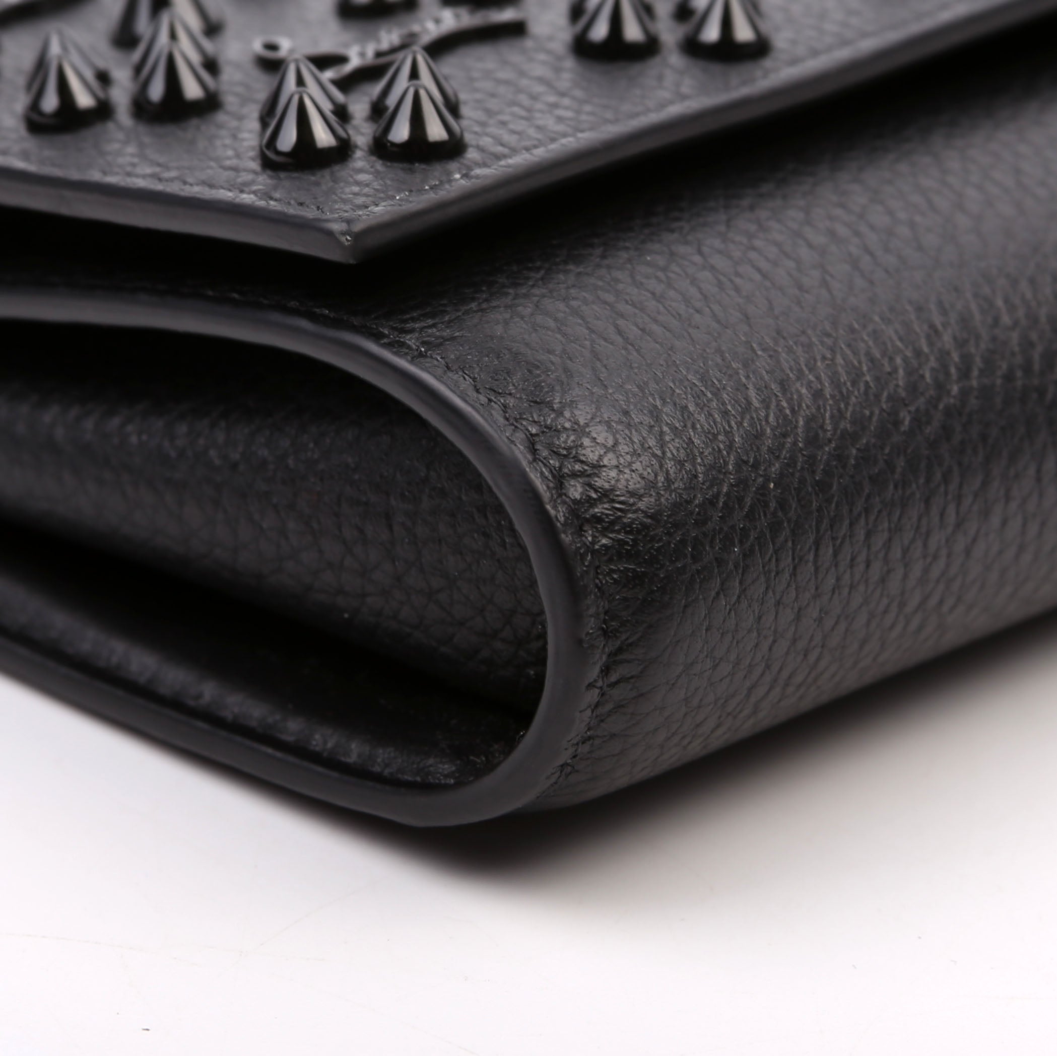 Paloma Loubinthesky Chain Clutch Leather Black