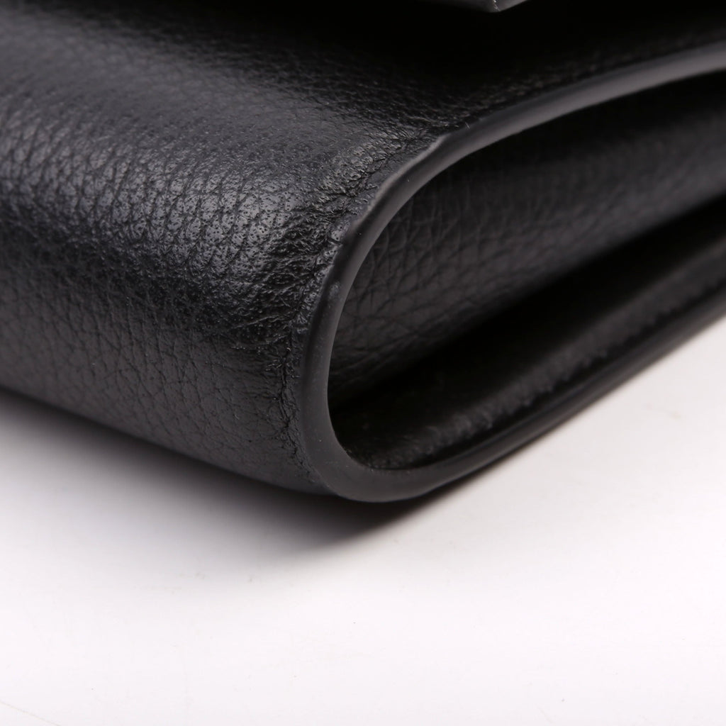 Paloma Loubinthesky Chain Clutch Leather Black