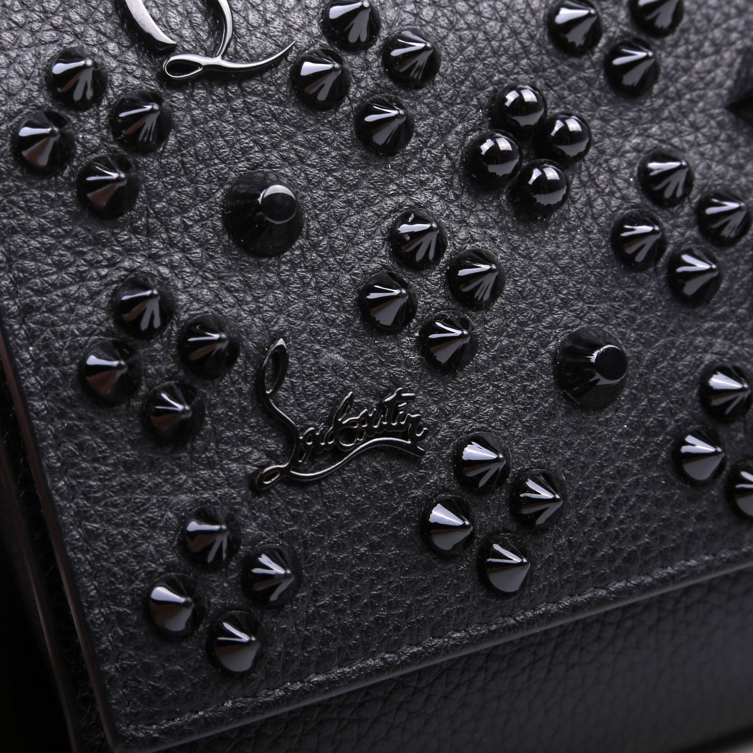 Paloma Loubinthesky Chain Clutch Leather Black
