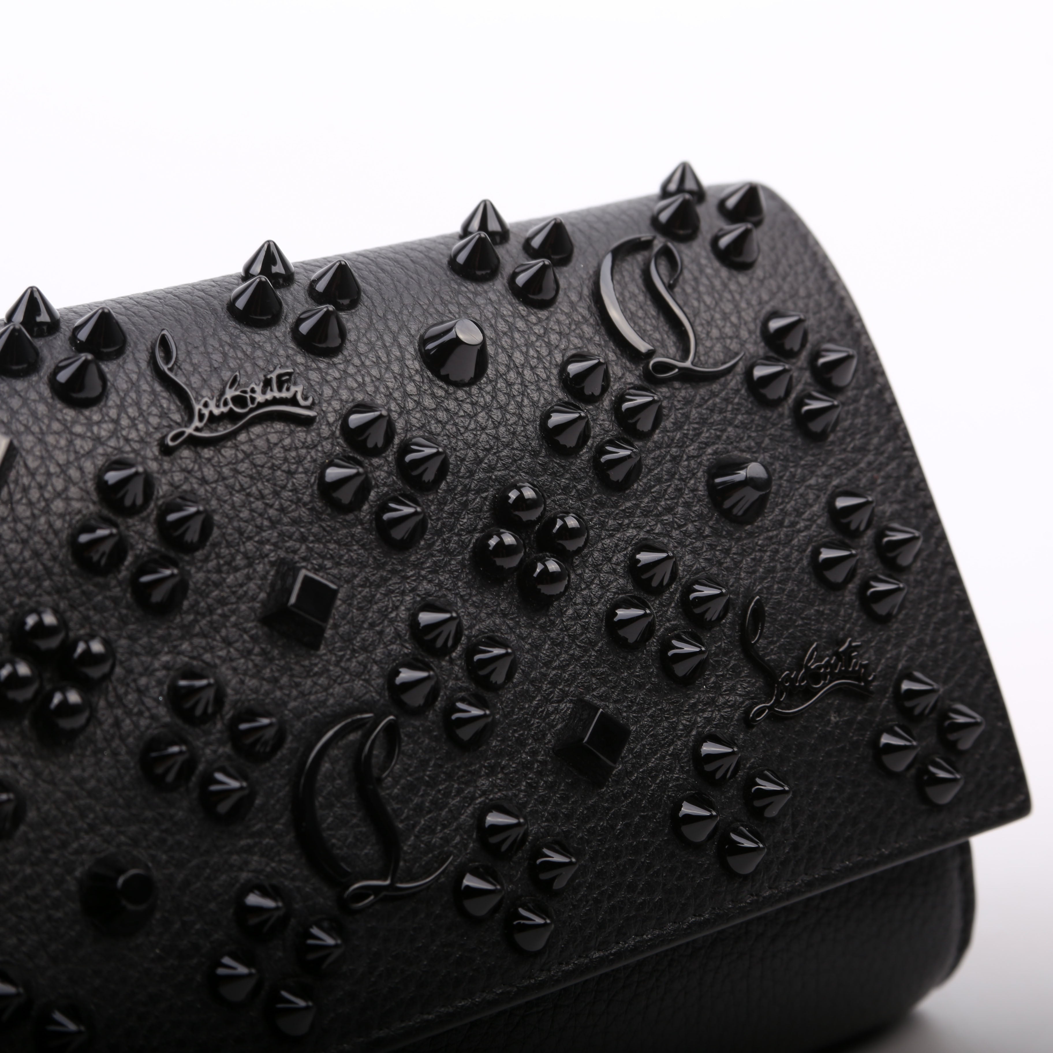 Paloma Loubinthesky Chain Clutch Leather Black