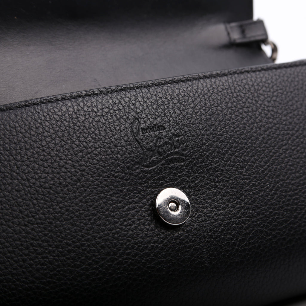 Paloma Loubinthesky Chain Clutch Leather Black