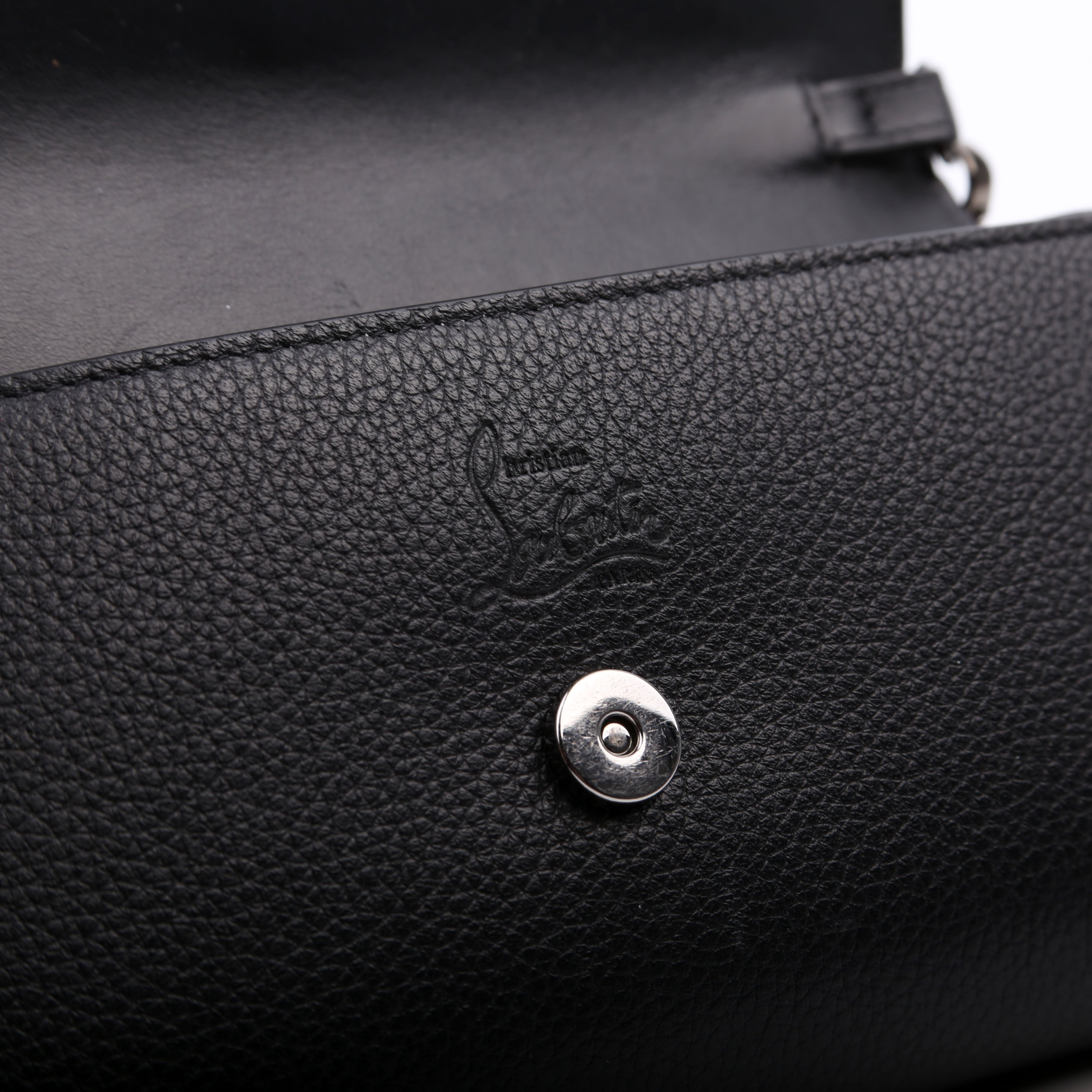 Paloma Loubinthesky Chain Clutch Leather Black